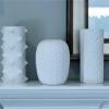 Trio of West German Modernist  white porcelain vases on a New Jersey mantel.