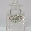 19th century cut crystal decanter with English sterling sherry label 1969