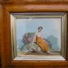 Georgian watercolor of young girl, circa 1800-1820 for a client's dining room.